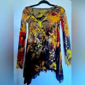 Colorful John Paul Gaultier Mesh long sleeved top